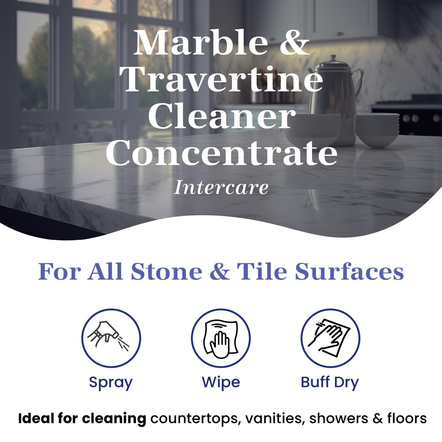 Marblelife Marble & Travertine Cleaner Concentrate Intercare, 32oz
