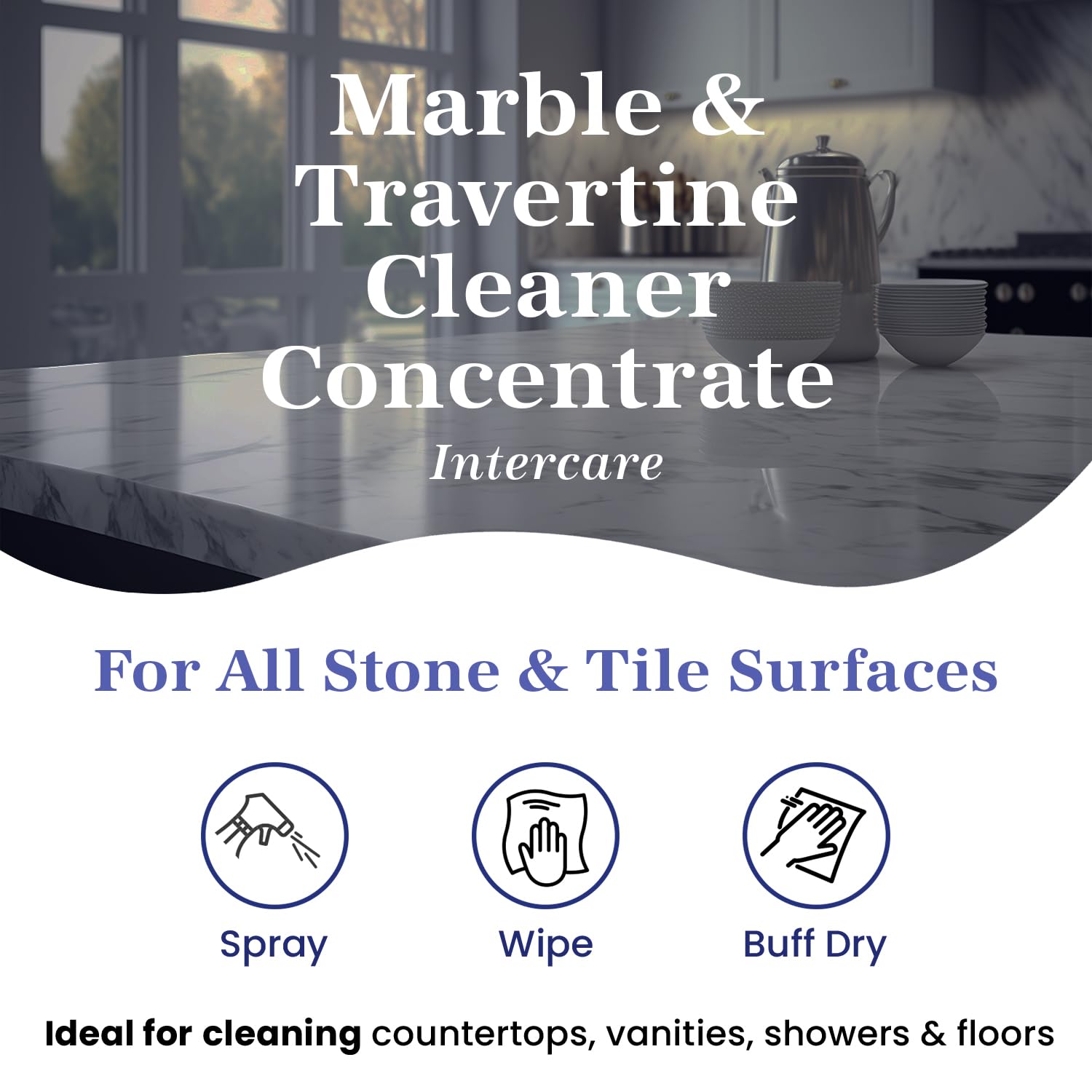 Marblelife Marble & Travertine Cleaner Concentrate Intercare, 32oz