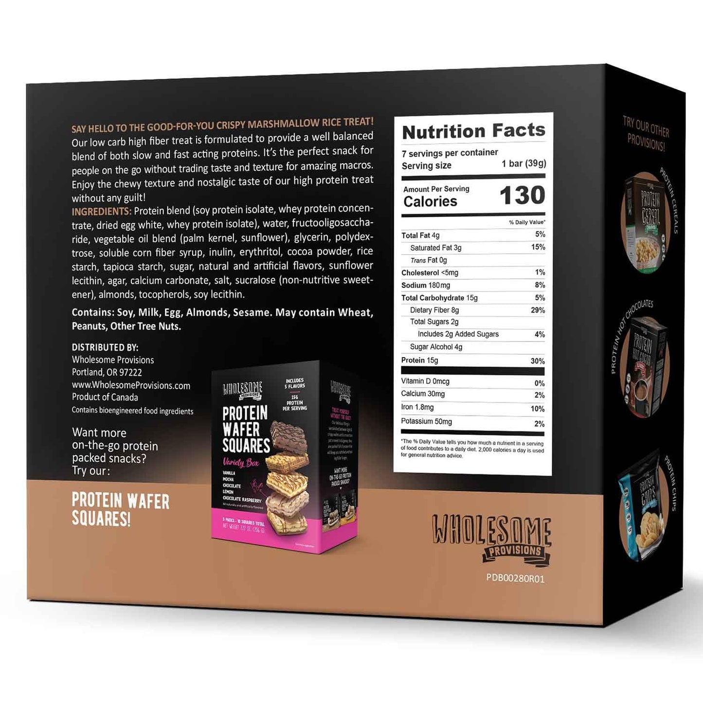 Protein Crispy Rice Treats, 15g Protein, 3g-7g Net Carbs, Variety Pack, Low Carb, Fluffy, Soft, Chewy, Gluten Free, High Fiber, Keto-Friendly