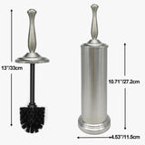 Indecor Home Brushed Nickel Toilet Bowl Brush with Holder, Durable Bathroom Cleaning Tool, Modern Design for Easy Toilet Maintenance, Bathroom Cleaner
