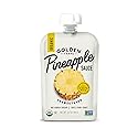 Golden Farms Pineapple Pouches, Single Ingredient Healthy Snacks, 100% Pure Fruit, No Added Sugar, Vegan, Gluten-Free, Kosher, Organic Squeeze Pouch