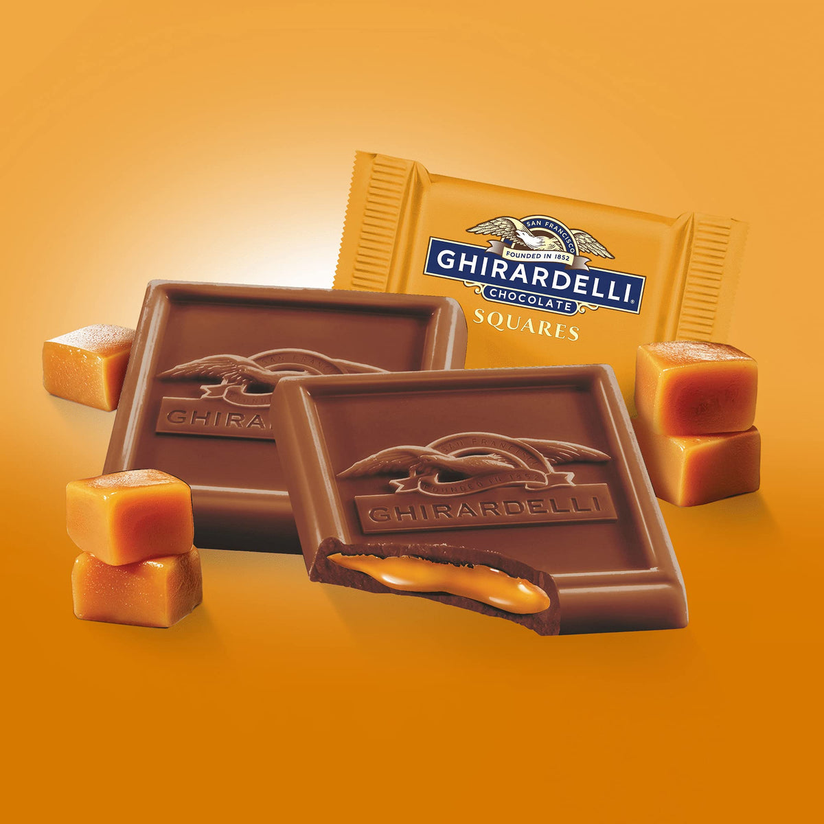 Ghirardelli Milk Chocolate Caramel Squares, 5.32 oz Bag