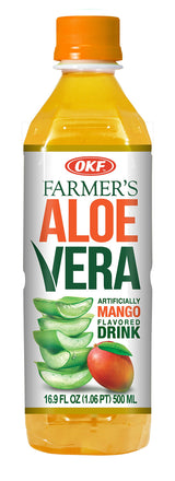 OKF Farmer's Aloe Vera Drink, Mango, 16.9 Fluid Ounce (Pack of 12)