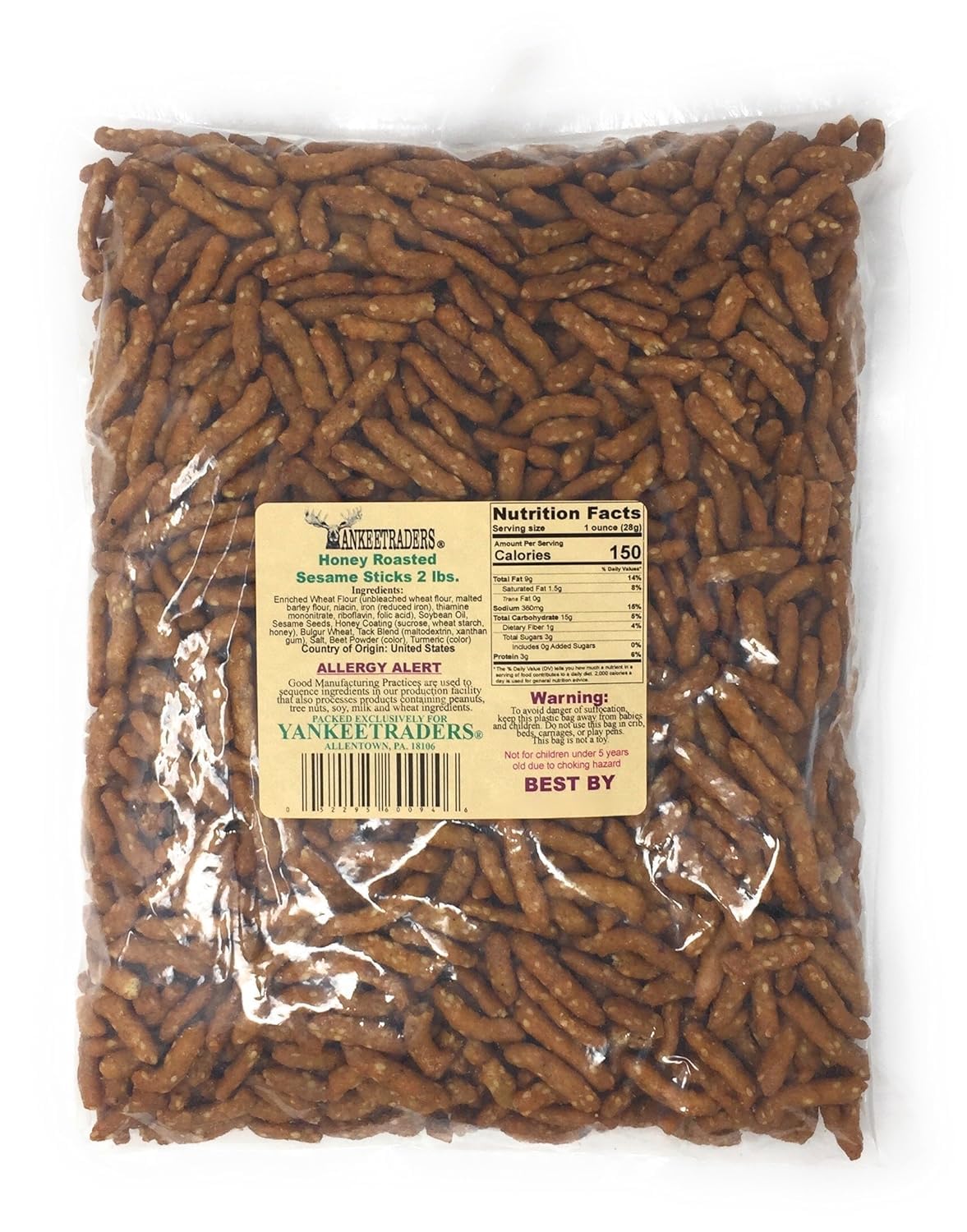 Yankee Traders Brand Honey Roasted Sesame Sticks, 2 Pound