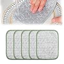 Multipurpose Wire Dishwashing Rags for Wet and Dry, Reusable Steel Wool Scrubber 2-Layer Microfiber Wire Dishcloth, Multifunctional Dish Rags