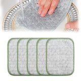Multipurpose Wire Dishwashing Rags for Wet and Dry, Reusable Steel Wool Scrubber 2-Layer Microfiber Wire Dishcloth, Multifunctional Dish Rags