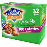 Blue Diamond Almonds Whole Natural Raw Snack Nuts, 100 Calorie Travel Bags, 32 count