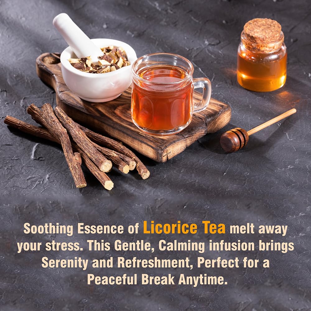Licorice Root Tea 100 g | Chopped Licorice Root (Mulethi) | Premium Naturally Dried Glycyrrhiza glabra | Cut & Sifted Sweetwood For Herbal Tea By