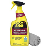 Goo Gone Heavy Duty Cleaner & Degreaser Spray With Microfiber Cleaning Towel - Cuts Through Tough Grease, Oil & Grime - 32 Oz (1 Pack + Towel)