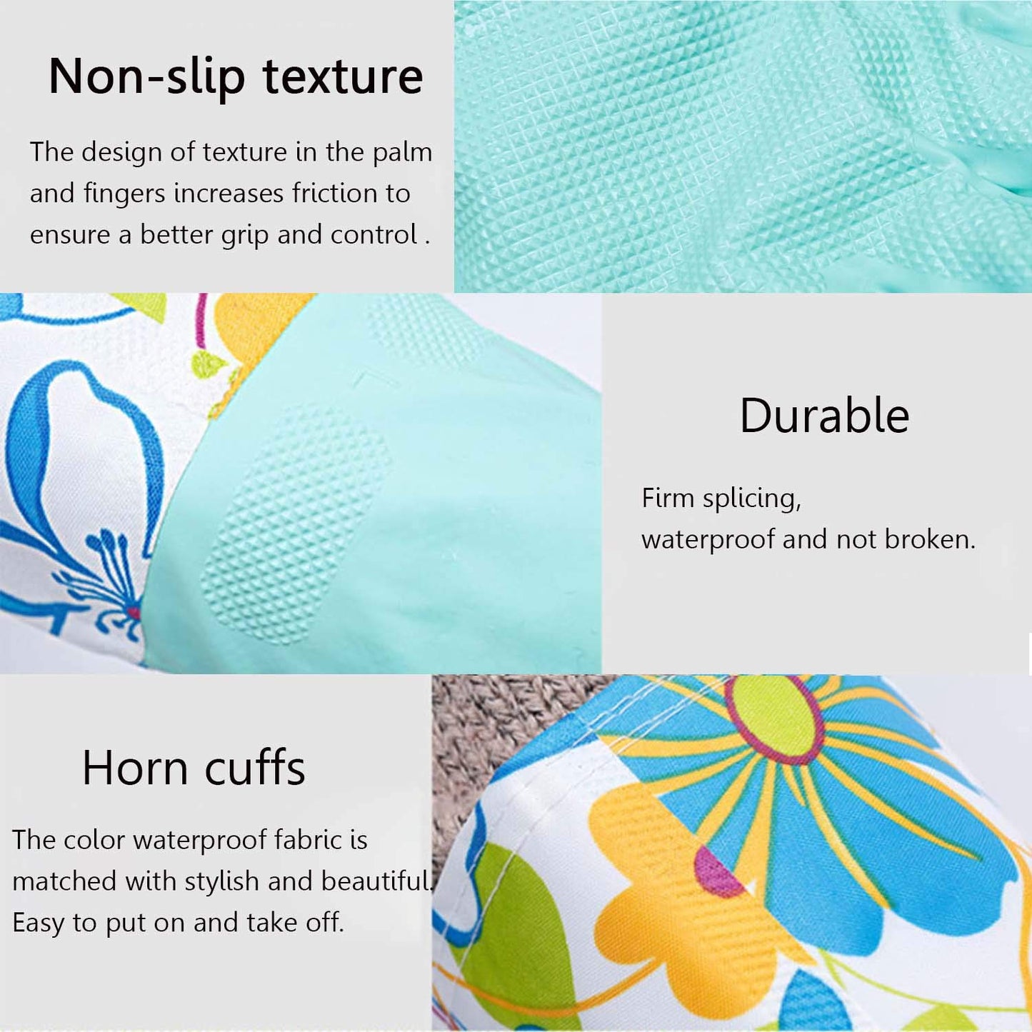 Household Rubber Cleaning Dishwashing Latex Gloves Non-slip Waterproof Reuseable?4-Pairs??Free get Cleaning Cloth (1-Pack)