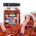 Dulces Colibri - Premium Strawberry Chamoy Belts | Dry Chamoy Coated Gummies | Mess Free | Handmade to Order | Long Lasting Flavor | 10oz Jar | Mix