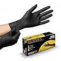 STYLETEK Nitrile Gloves, (100 Count) Powder-Free, Thick, Disposable Gloves for Salon, Cleaning, Gardening, Multi-Use,Black (SMALL)