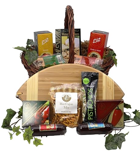 Gift Basket Village: Halftime Favorites - Gourmet Snacks & Football Cutting Board Gift Set
