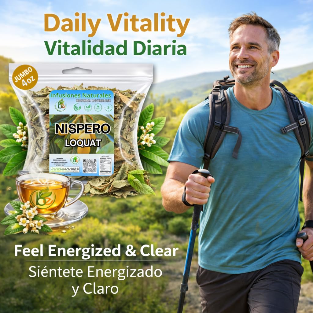 Té de Hojas de Níspero (Loquat Leaf Tea) - 4 oz (113 g) - 100% Natural, Wildcrafted Herbal Loose Leaf Tea - Caffeine-Free, Vegan, Gluten-Free, Non-GMO