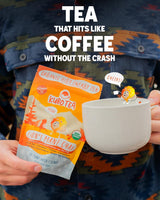 Kubo Lion’s Mane Chai Tea Bags | Organic High Caffeine (155mg) Black Tea + Lion’s Mane Mushroom | 20 Pyramid Count | Caffeinated Tea for Calm Focus