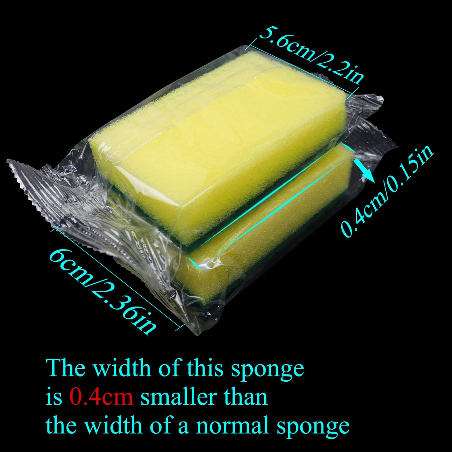 (750 Pack)Kheoxusa Individually Wrapped Sponges,Sponges Individually Wrapped for Kitchen Scrub Dish Wash Dishes Dishwashing Cleaning Non Scratch