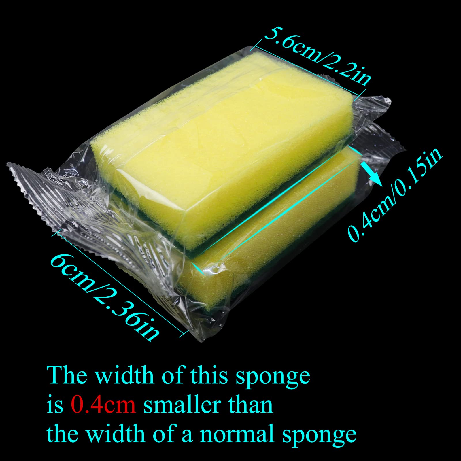 (750 Pack)Kheoxusa Individually Wrapped Sponges,Sponges Individually Wrapped for Kitchen Scrub Dish Wash Dishes Dishwashing Cleaning Non Scratch