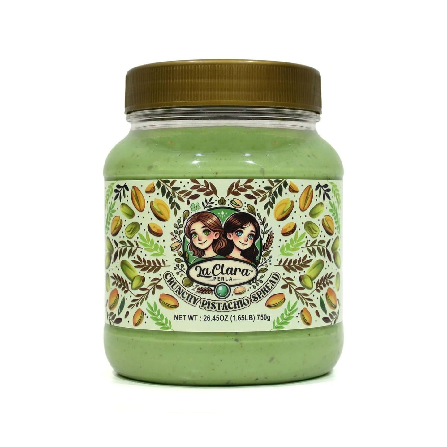 Crunchy Pistachio Spread, Spreadable Pistachio Cream, 26.45 oz (750g)