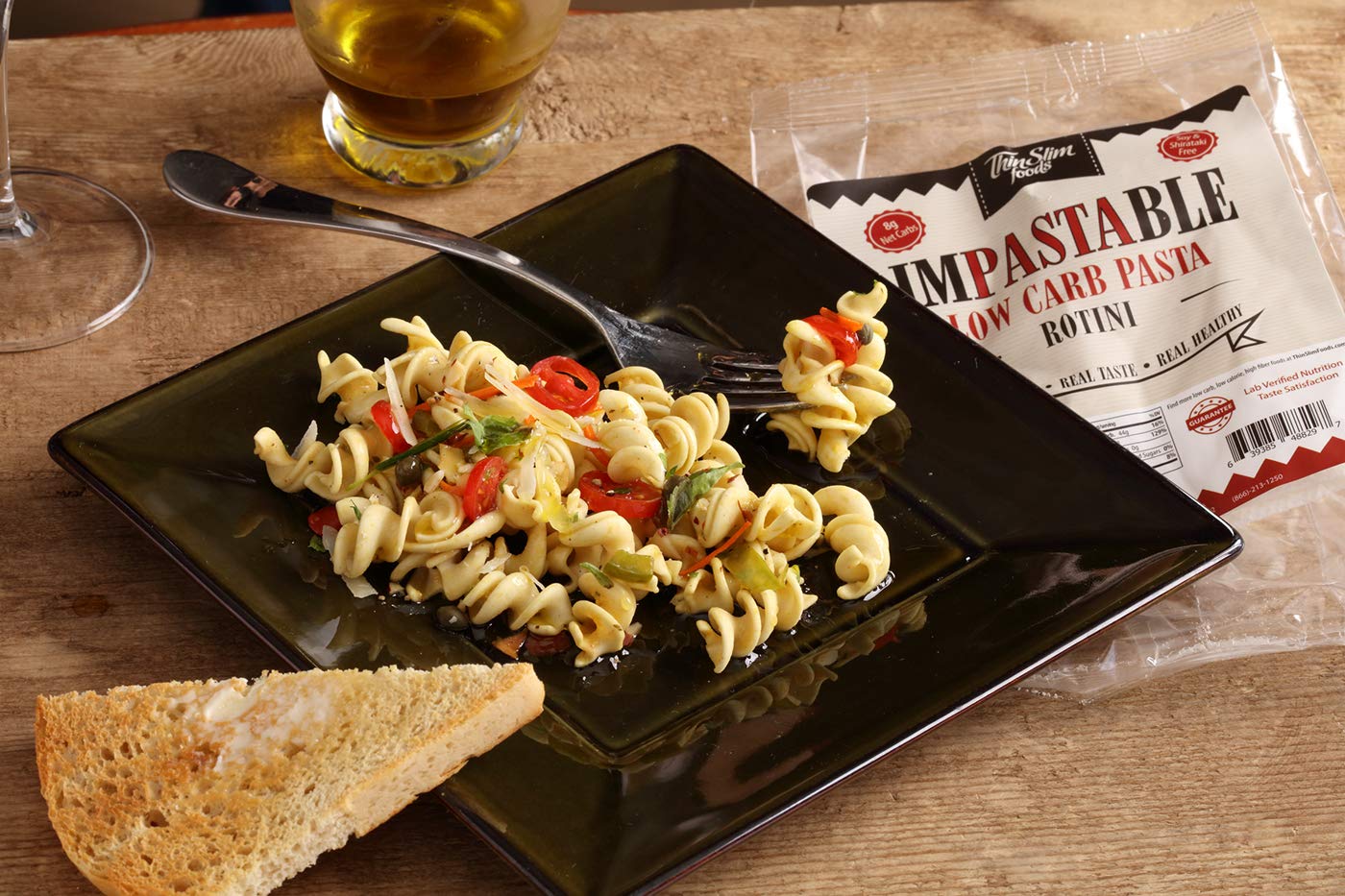 ThinSlim Foods Impastable Low Carb Pasta, Rotini 2pack | 8g Net Carbs | 36g Fiber | 55 Calories | Not Shirataki | No Soy | No Pea or Bean Flour | Real