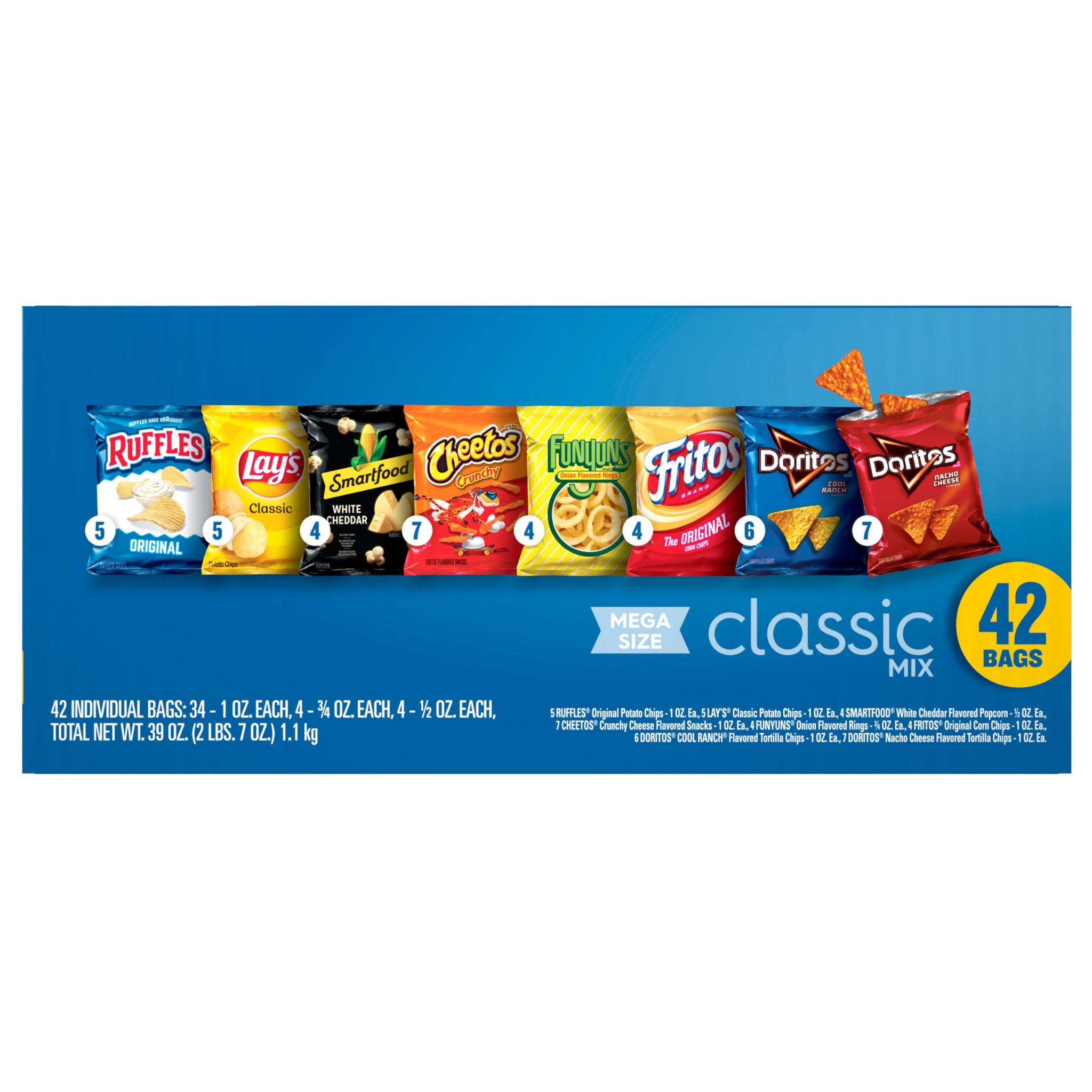Frito-Lay Classic Mix Mega Size Variety Pack, (42 Pack)