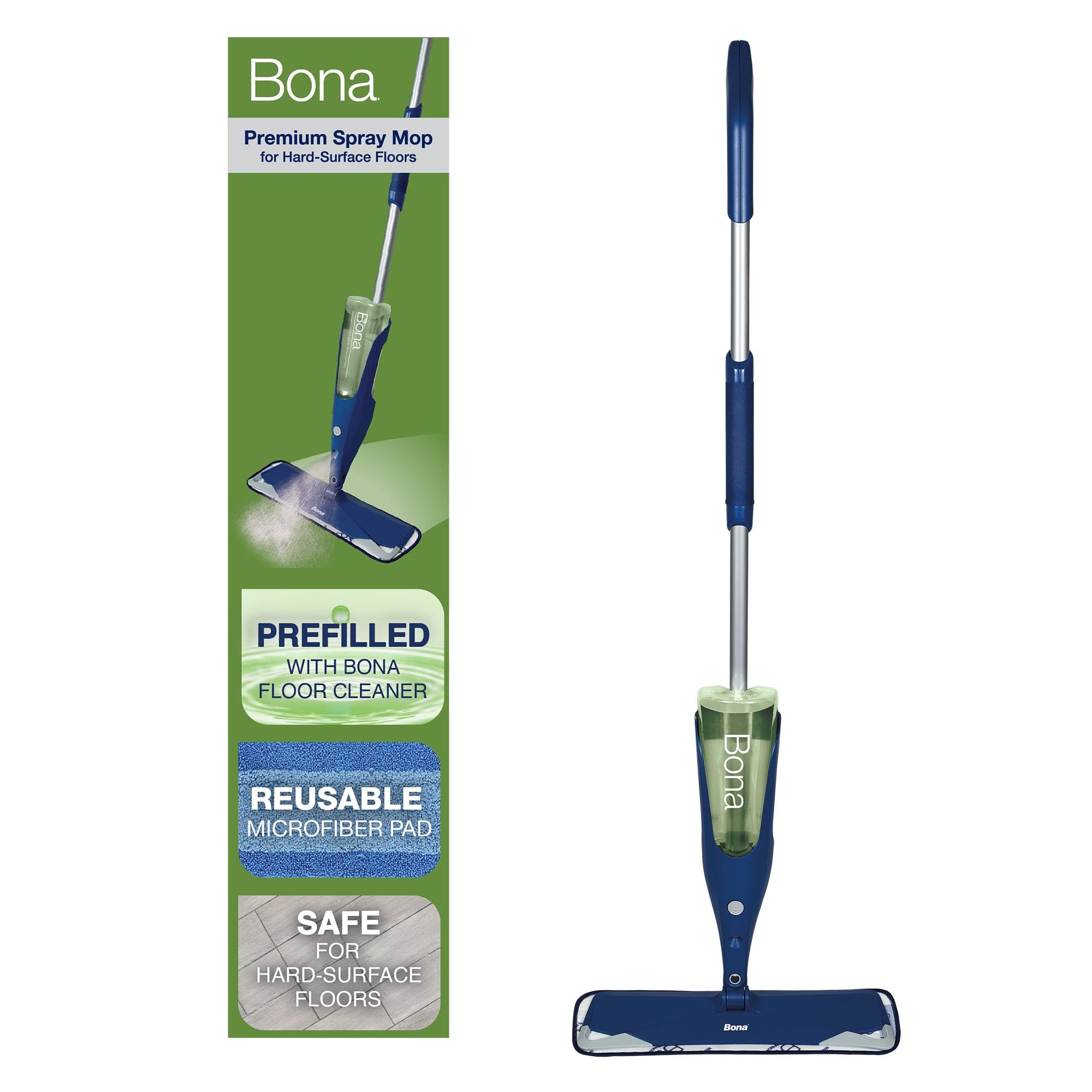 Bona Premium Motion Multi-Surface Floor Spray Mop - Includes Multi-Surface Floor Cleaning Solution and Machine Washable Microfiber Cleaning Pad