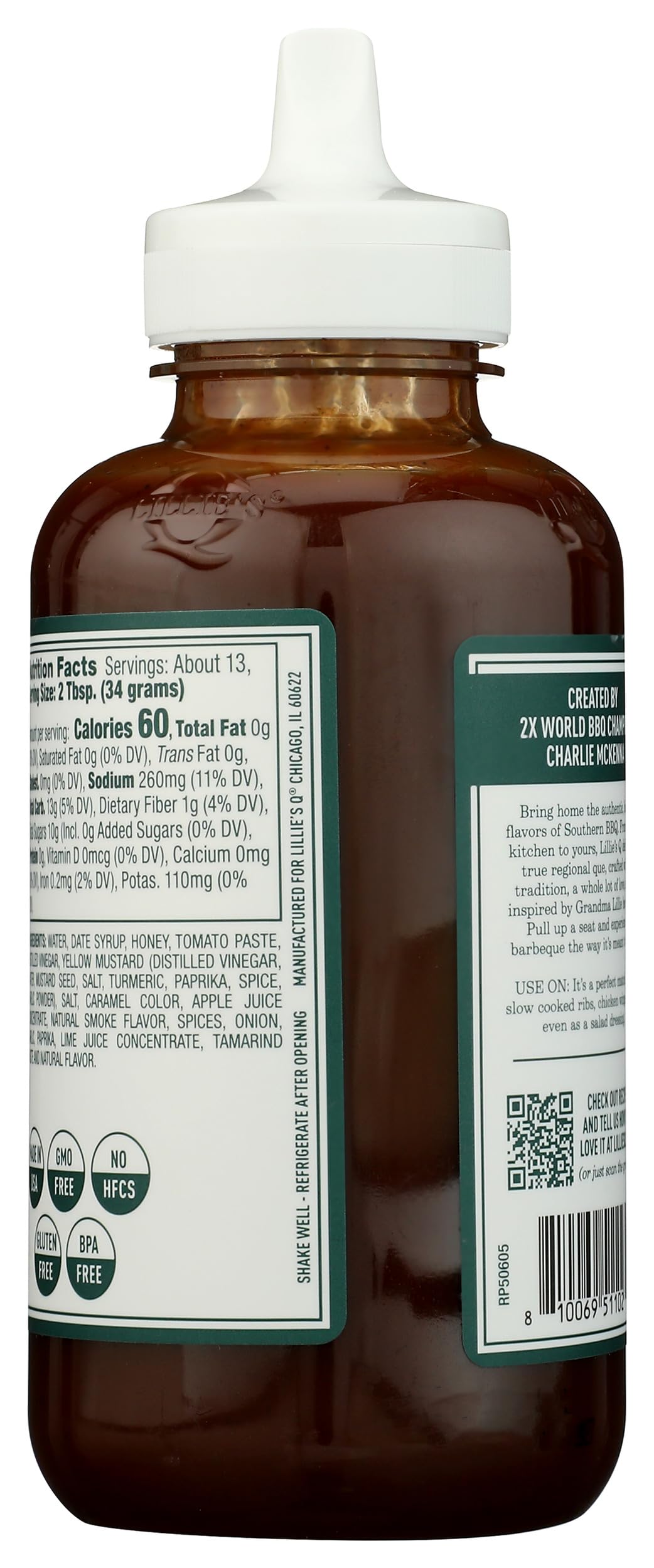 Lillies Q Honey Barbeque Sauce, 15 OZ