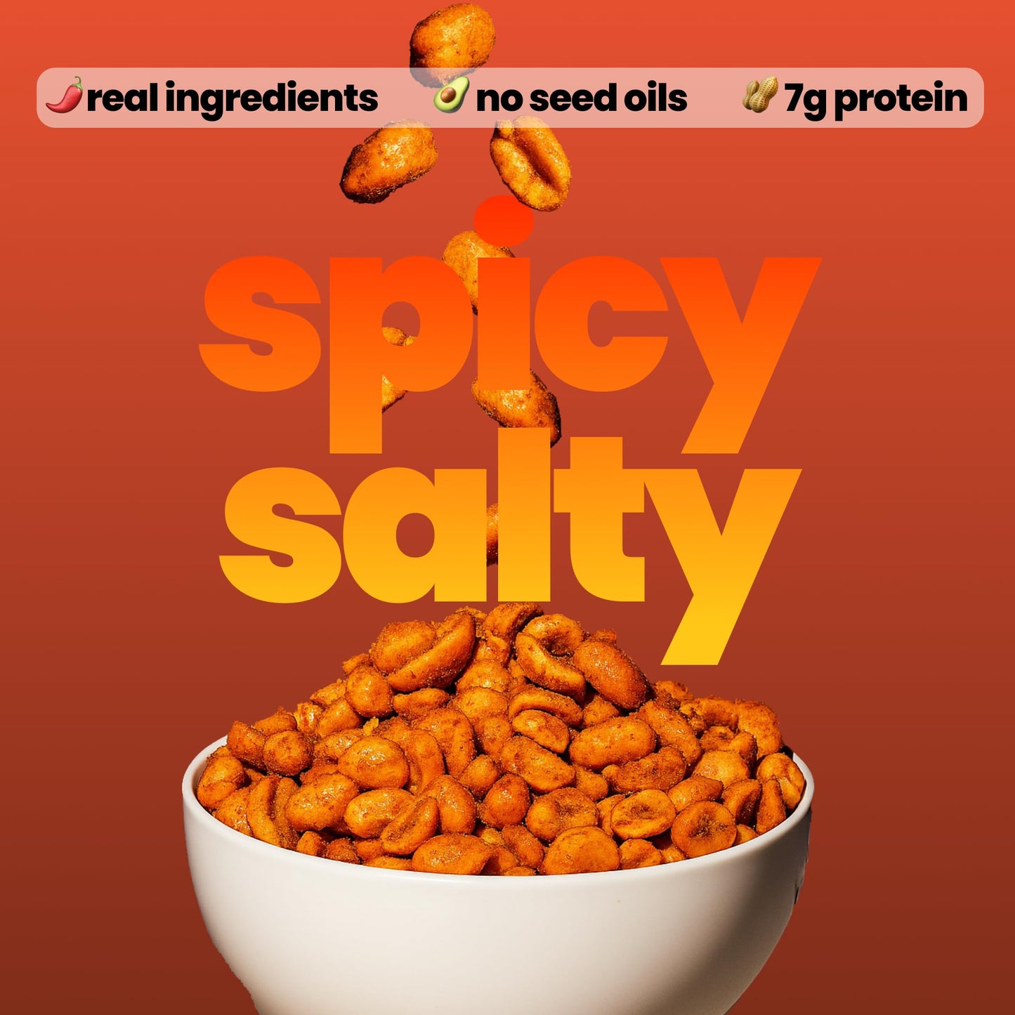 Confusion Snacks Chili Spiced Hot Peanuts - Hot & Spicy Peanuts with Bold Heat, High Protein Keto Snacks, Crunchy Spicy Nuts, Seed Oil Free, Gluten