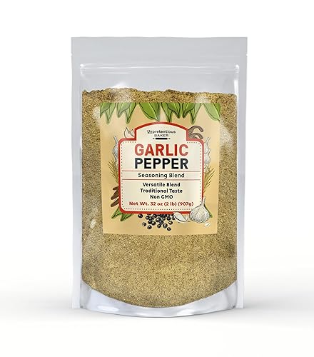 Unpretentious Garlic Pepper, Versatile Seasoning, Salty & Garlicky Flavor, Delicious Seasoning Blend (2 Pound)