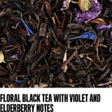 August Uncommon Black Metallic Black Tea - Violet Elderberry Loose Leaf Tea Caffeinated - Lush Blend with Dark Berry and Floral Notes - Unique Mothers