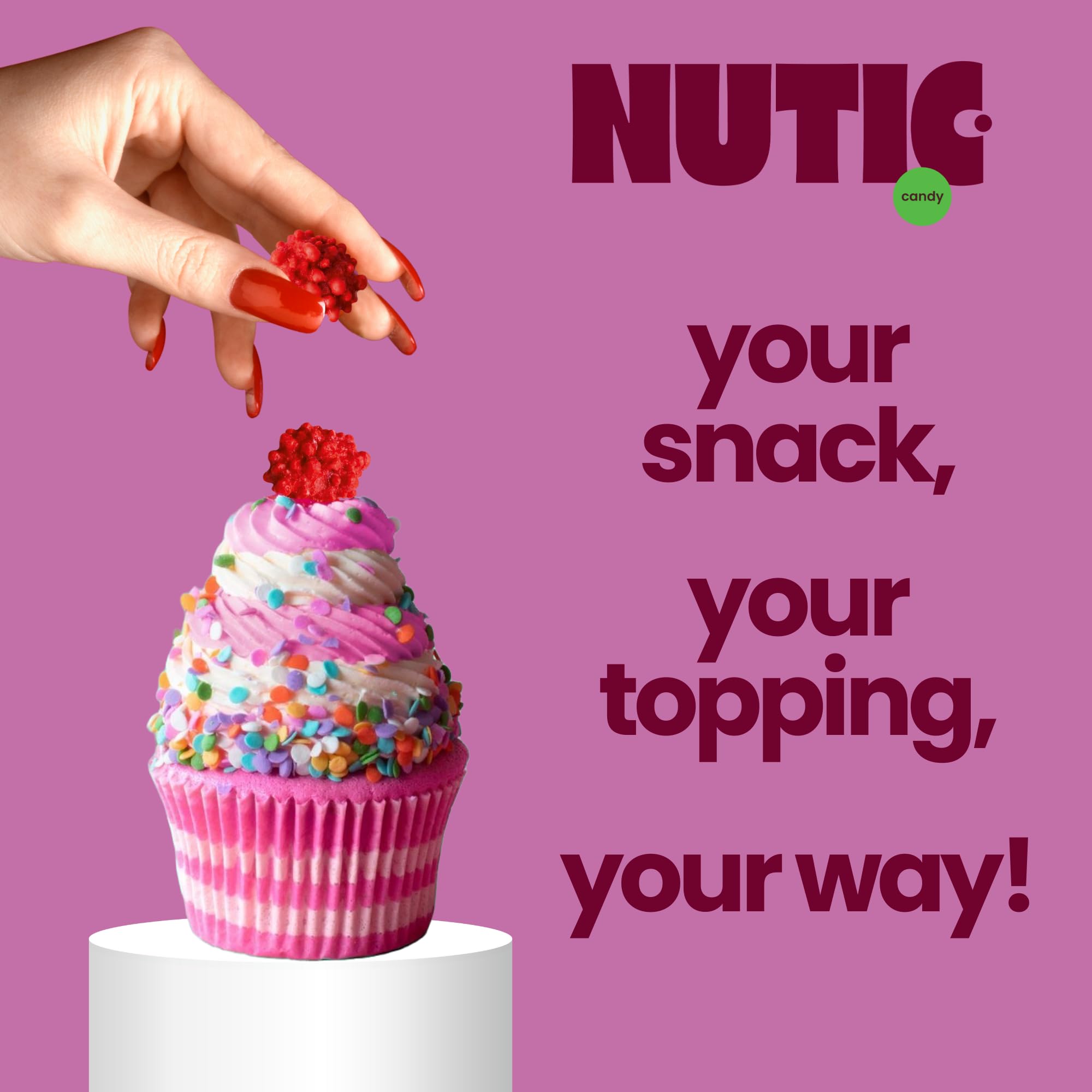 Nutic French Burnt Peanuts Candy - 1 Lb - Crunchy, Sweet Candied Coating with Roasted Peanut Center - Festive Red Holiday Snacks in Bulk for Christmas