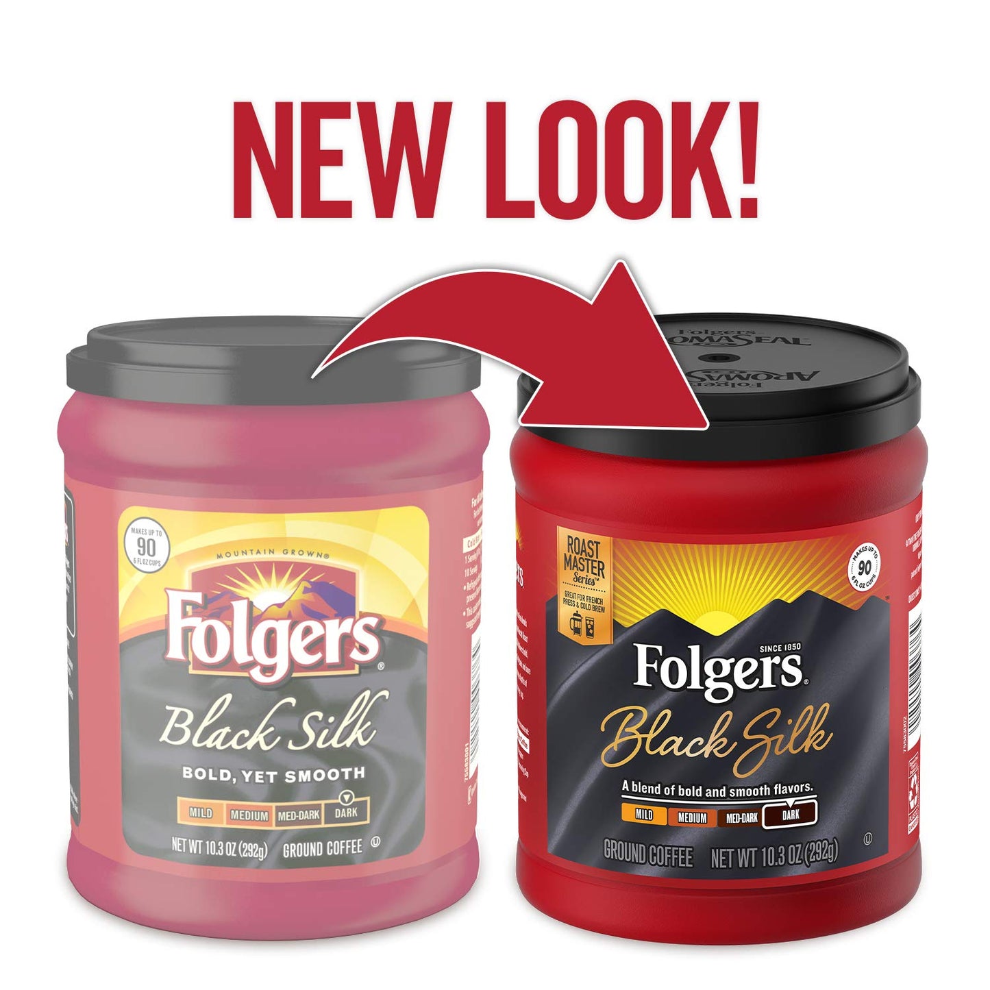 Folgers Black Silk Dark Roast Ground Coffee, 10.3 Ounces
