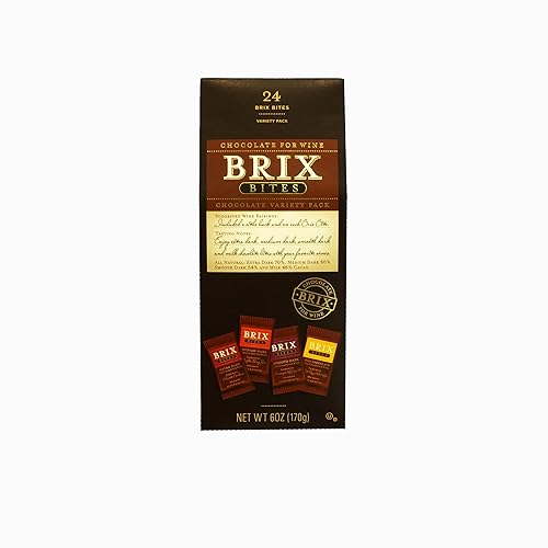 Brix Chocolate For Wine Brix Bites Assorted Bites, Premium Wine Pairing Collection, 3 Pack, 24 Pieces