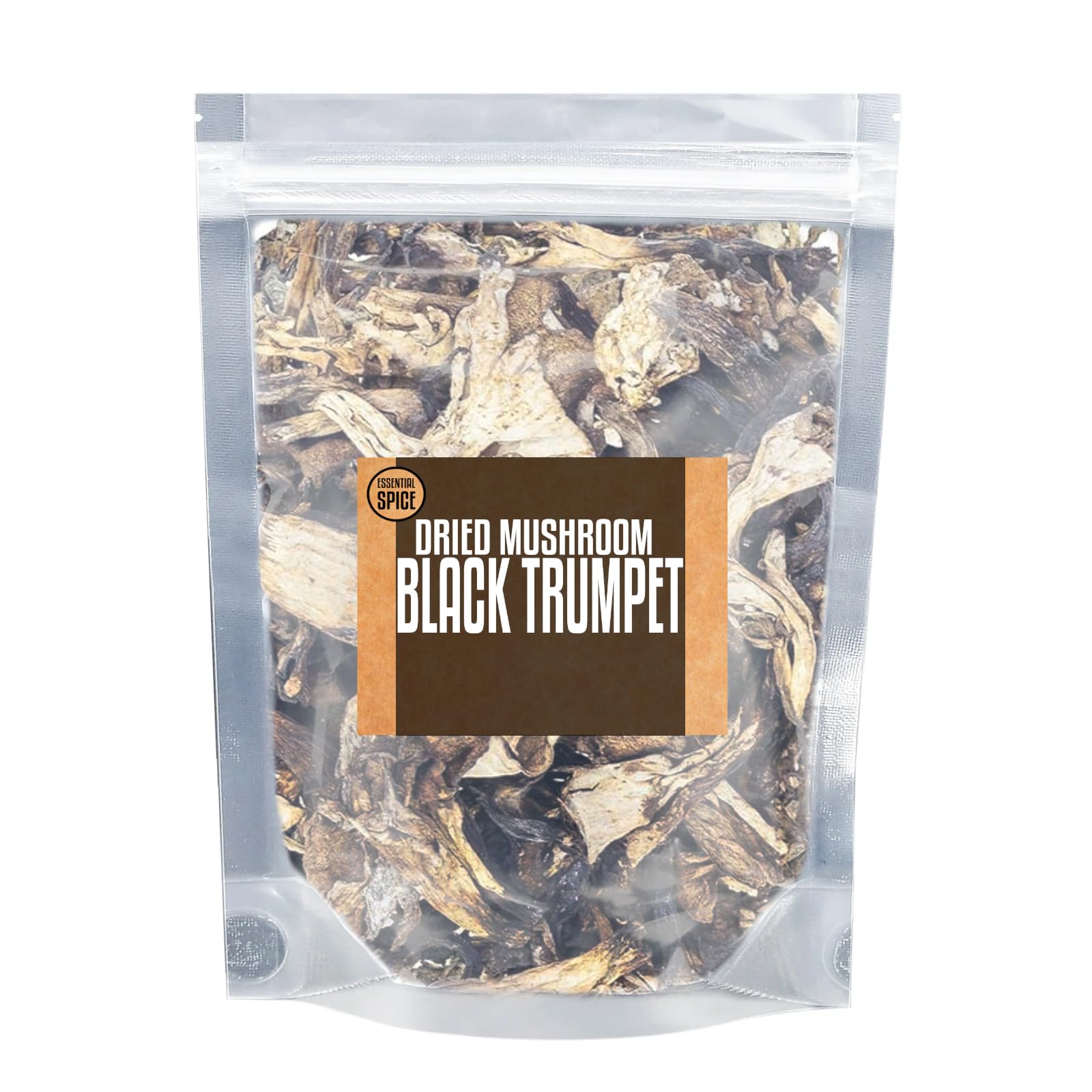 Essential Spice Dried Black Trumpet Mushrooms - Whole, Deep Smoky Umami Flavor - Gourmet Wild Mushrooms for Sauces, Meats, Pasta & Risottos - Easy