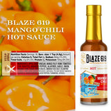 Blaze 619 Mango Chili Hot Sauce - Medium Spicy Handmade All Natural Gluten Free Low Sodium (5 oz.)