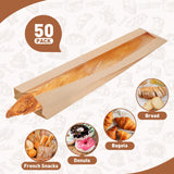 Bakbania 50 Pack Baguette Bags with Stickers Paper Bread Loaf Packing Bags with Window for Homemade Bread