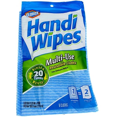 Clorox Handi Wipes Multi-Use Reusable Cleaning Cloths 21" X 11" 6 Count (Pack of 4)