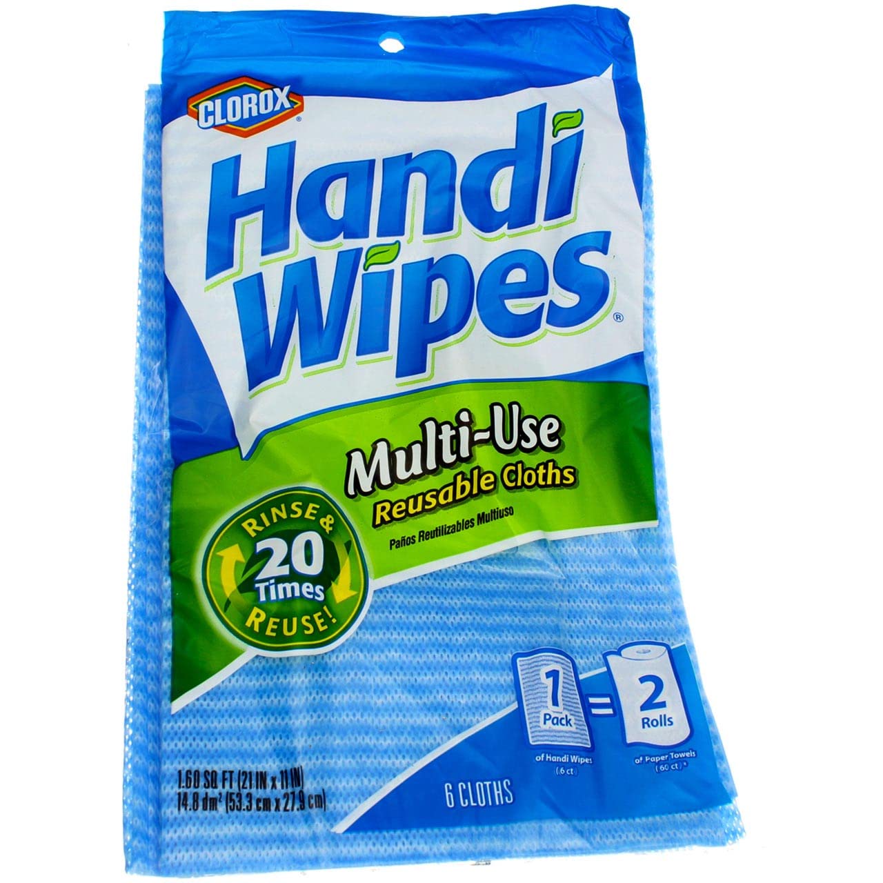 Handi Wipes Reusable Cloths, 6-Count Packages (Pack of 15), (Colors May Vary)