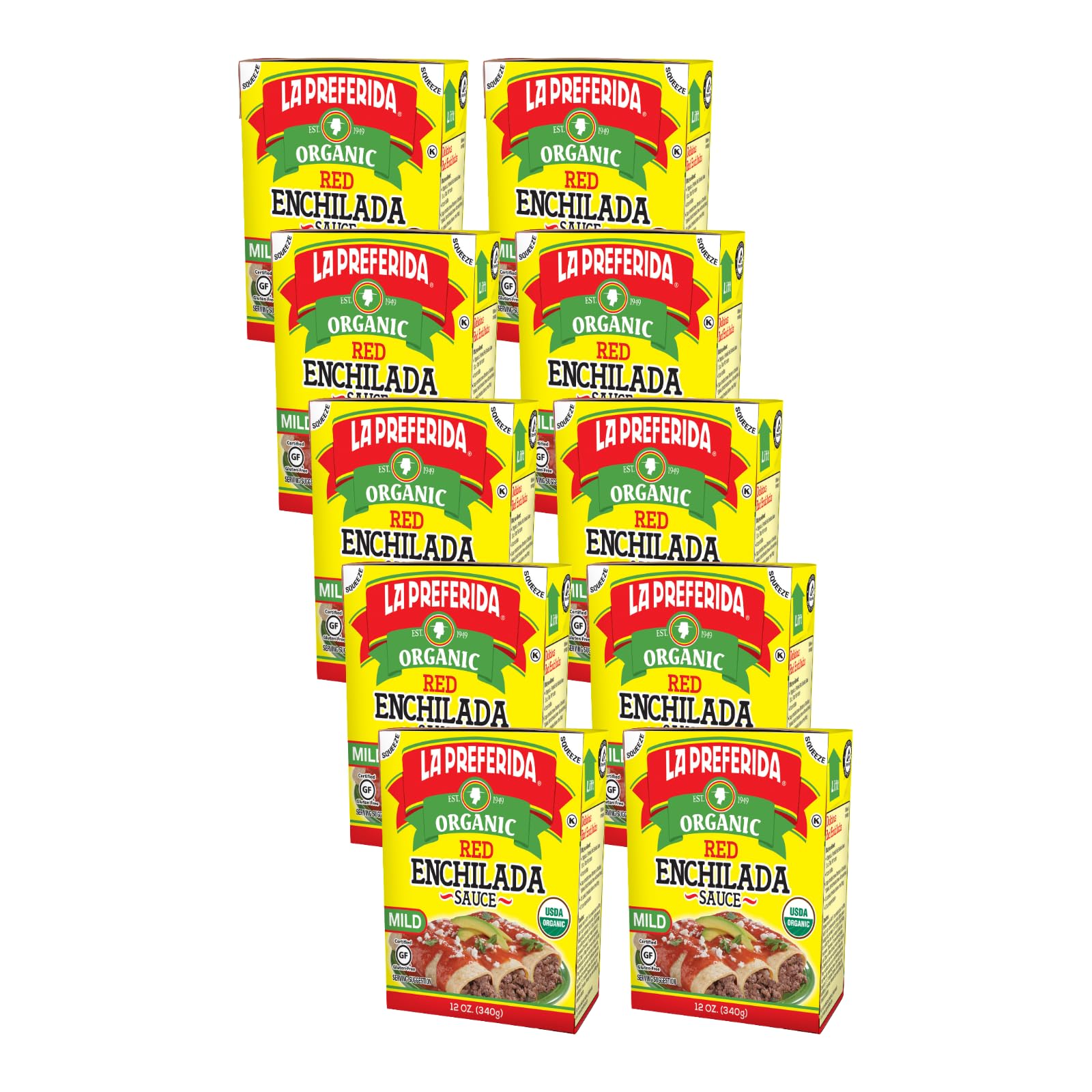 La Preferida Organic Red Enchilada Sauce, 12 Oz (Pack of 10)