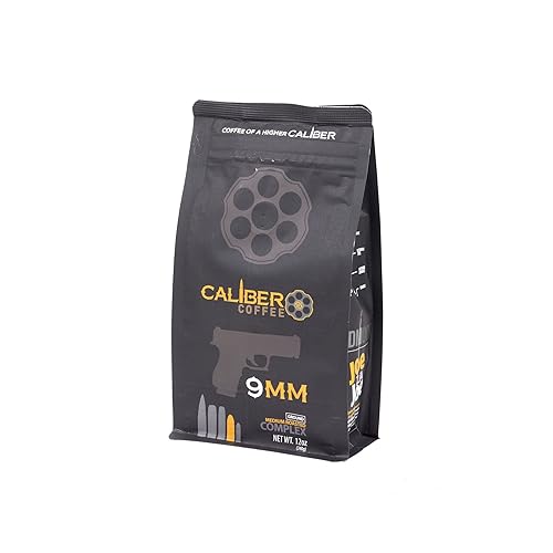 Caliber Coffee 9MM Ground Medium Roast - Complex, Nutty, Caramel Flavors - 100% Artisan Roasted Arabica Coffee - Small-Batch, Hand-Crafted - Veteran