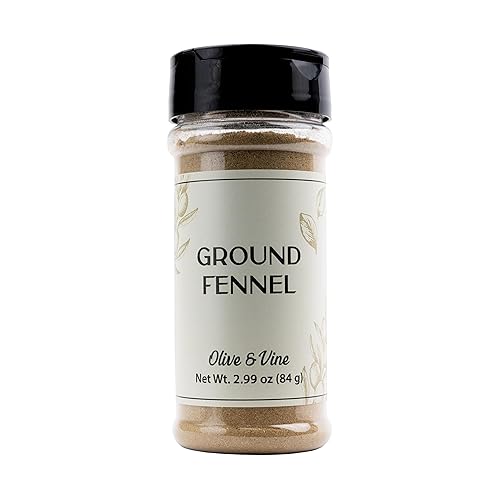 Olive & Vine Ground Fennel, Aromatic Spice, Seasoning for Sausages, Curries, and Baked Goods, with Rich Tradition, Authentic Taste, For Global Recipes