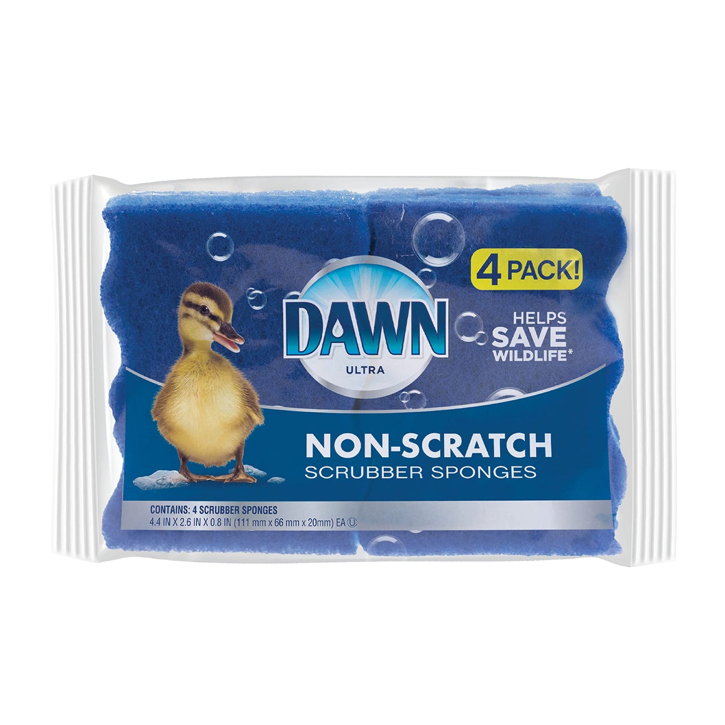Dawn Non-Scratch Kitchen Dish Sponges, Blue (Pack of 4)