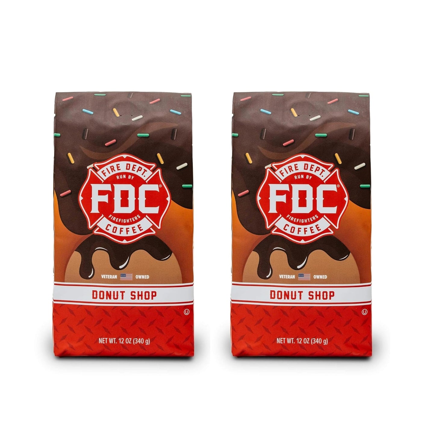 Fire Department Coffee - Gives Back to Firefighters - Donut Shop Coffee Beans - Sweet & Smooth - Medium Roast - Roasted in the USA - Veteran Owned (12