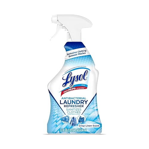 Lysol Antibacterial Laundry Refresher Spray, Fabric Sanitizing and Freshening Spray, For Sanitizing and Deodorizing Clothes, Crisp Linen, 1 Count, 22