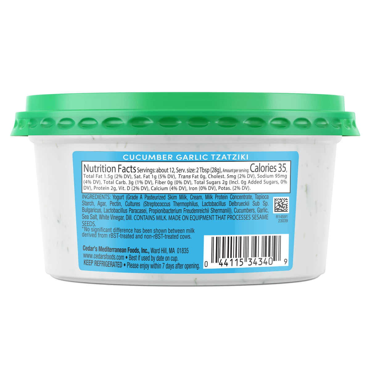 Cedar's Cucumber Garlic Tzatziki 12 oz