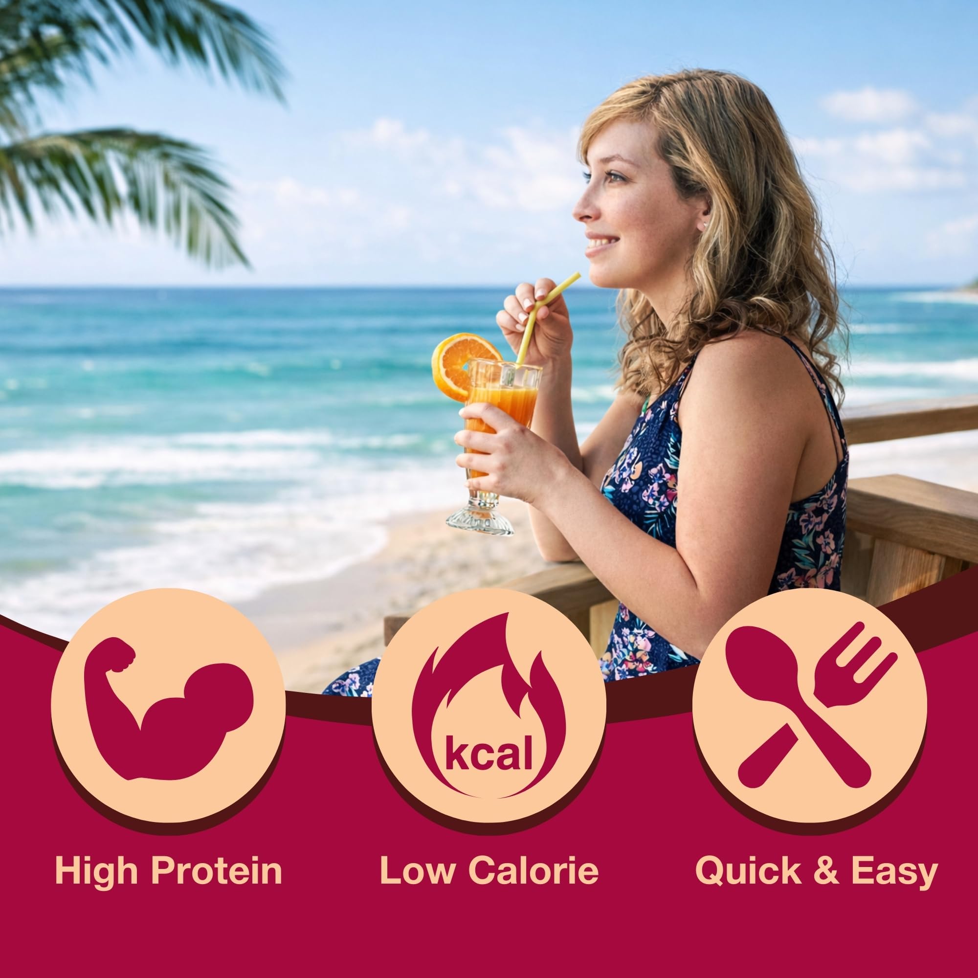 ProtiDIET Orange Swirl High Protein Shake - Low Calorie Drink Mix, 15g Protein Nutritional Shake Mix, Naturally Flavored, 7 Packets for Post-Workout