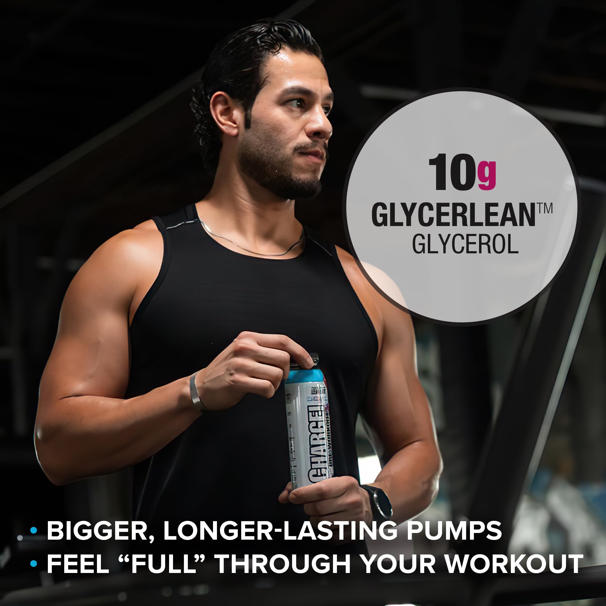 LABRADA Charge Pre Workout Tart Berry Candy RTD Drink - Pump, Energy, Endurance Formula with 10g Glycerol, 6g L-Citrulline Malate, 4g Beta Alanine