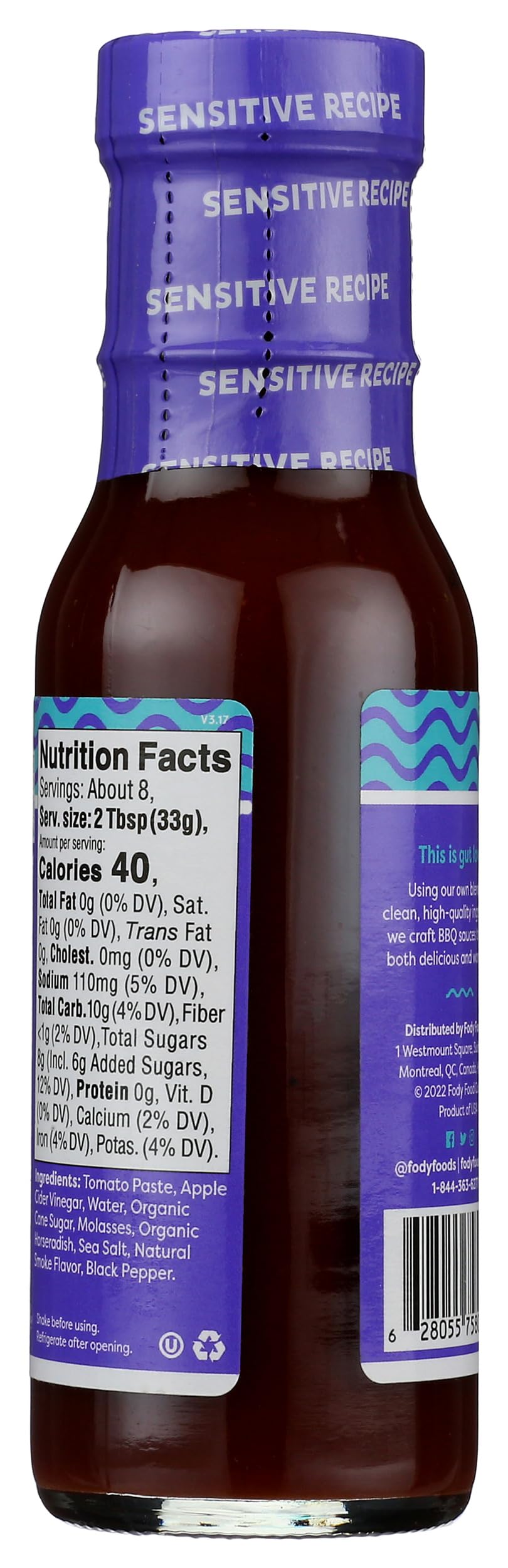 Fody Food Company Original BBQ Sauce, 9.8 OZ