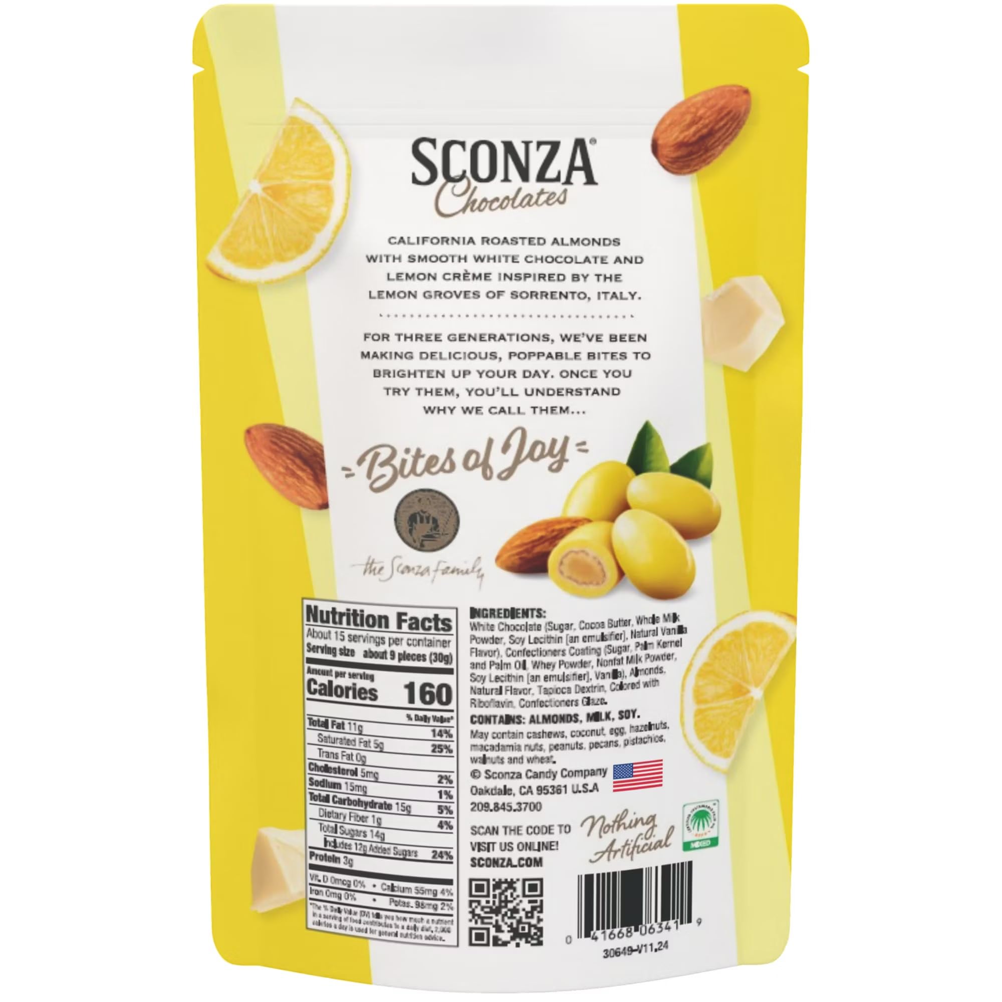 Sconza Lemoncello Almonds, 16 oz.