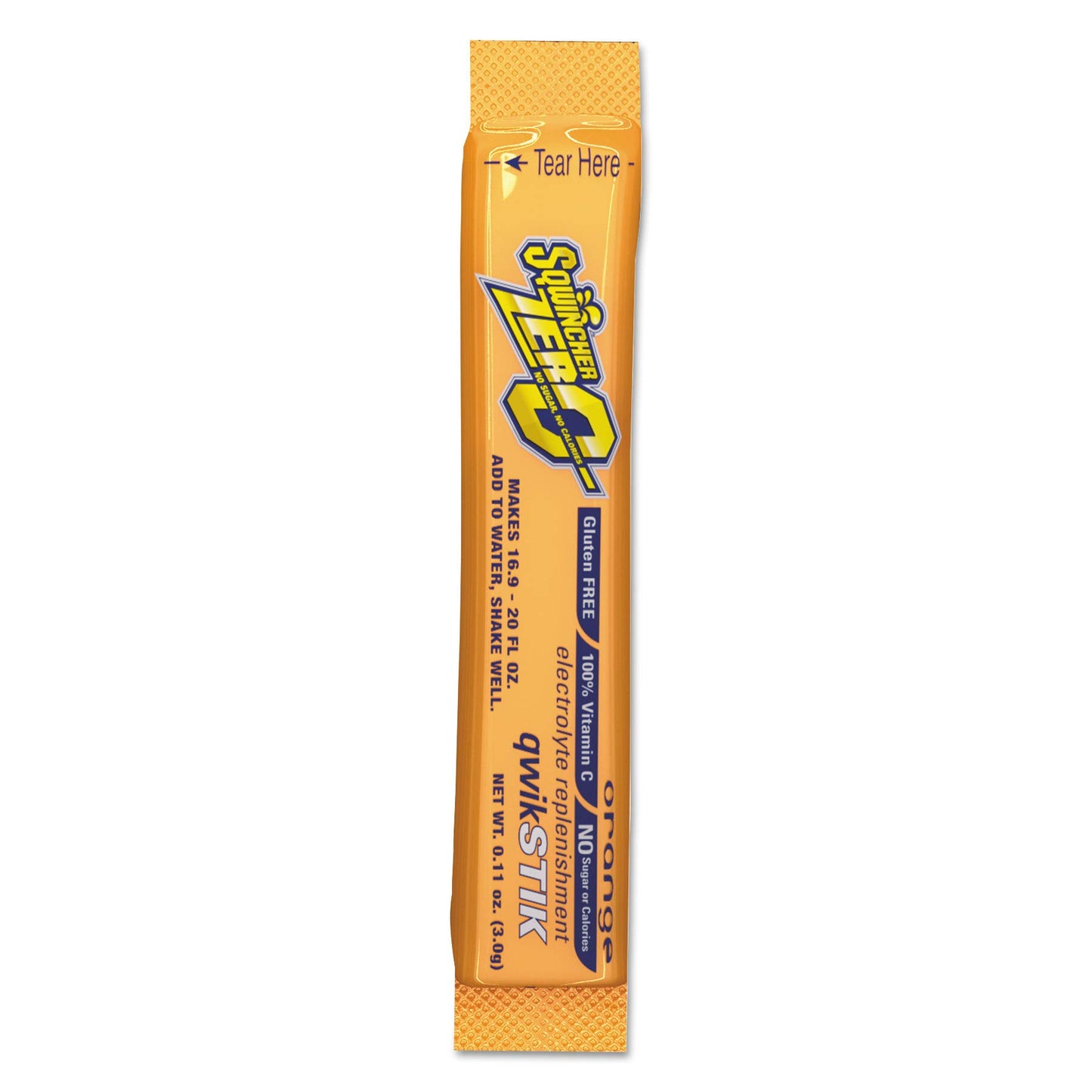 Sqwincher 060100-OR Sugar-Free Qwik Stik, 0.11 oz. Tube, Orange (Pack of 500)