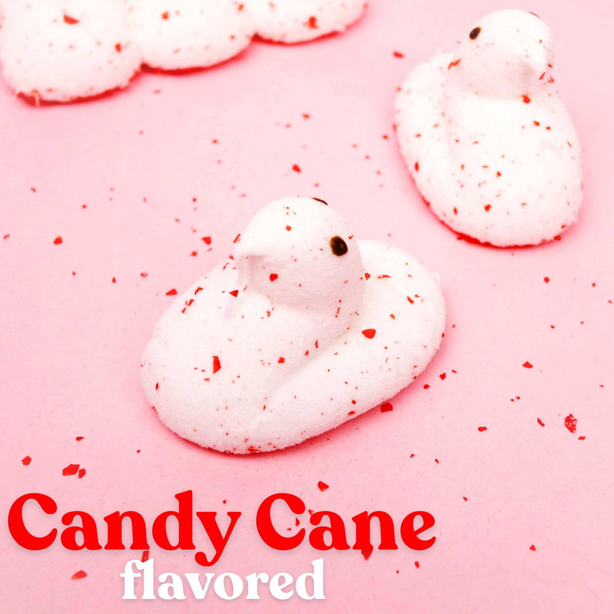 Candy Cane Peeps Marshmallow Chicks, Festive Holiday Peppermint Treats, Christmas Dessert Toppers or Stocking Stuffers, 5 Count Sleeves (Pack of 4)